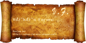 Vékás Ferenc névjegykártya