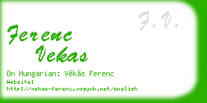 ferenc vekas business card